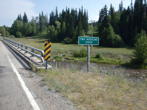 Crossing Two Medicine River on Montana Hwy-49.