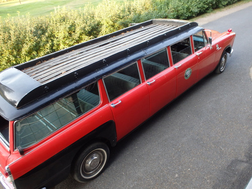 Our ride awaits us (I think a 50's Stretch Limo reconfigured for group touring).