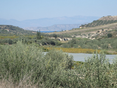 Our first view of the Gulf of Corinth.