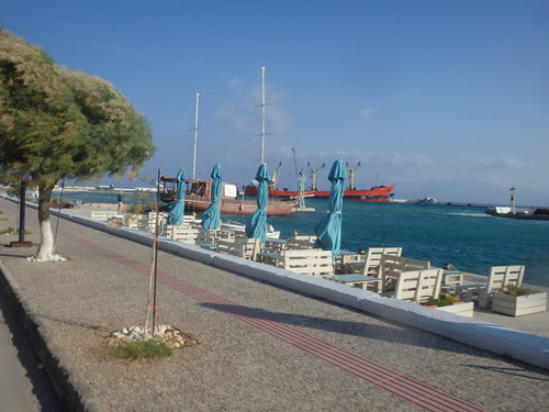 Cycling the Gulf of Corinth's coast.