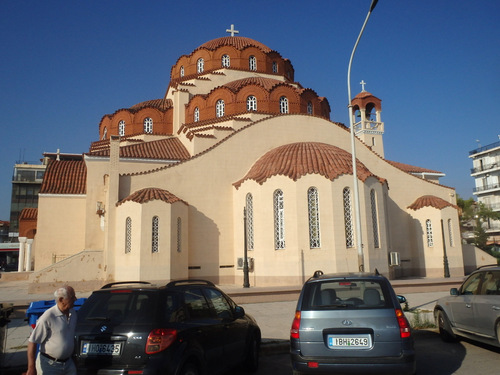 Cycling the Gulf of Corinth's coast.