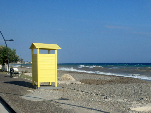 Cycling the Gulf of Corinth's coast.