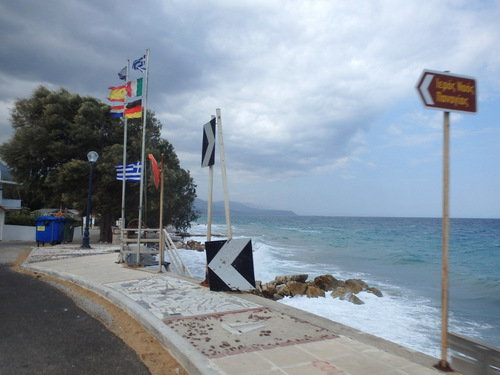 Cycling the Gulf of Corinth's coast.