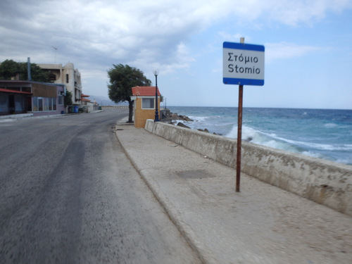 Cycling the Gulf of Corinth's coast.