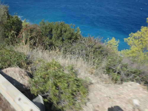 Cycling the Gulf of Corinth's coast.