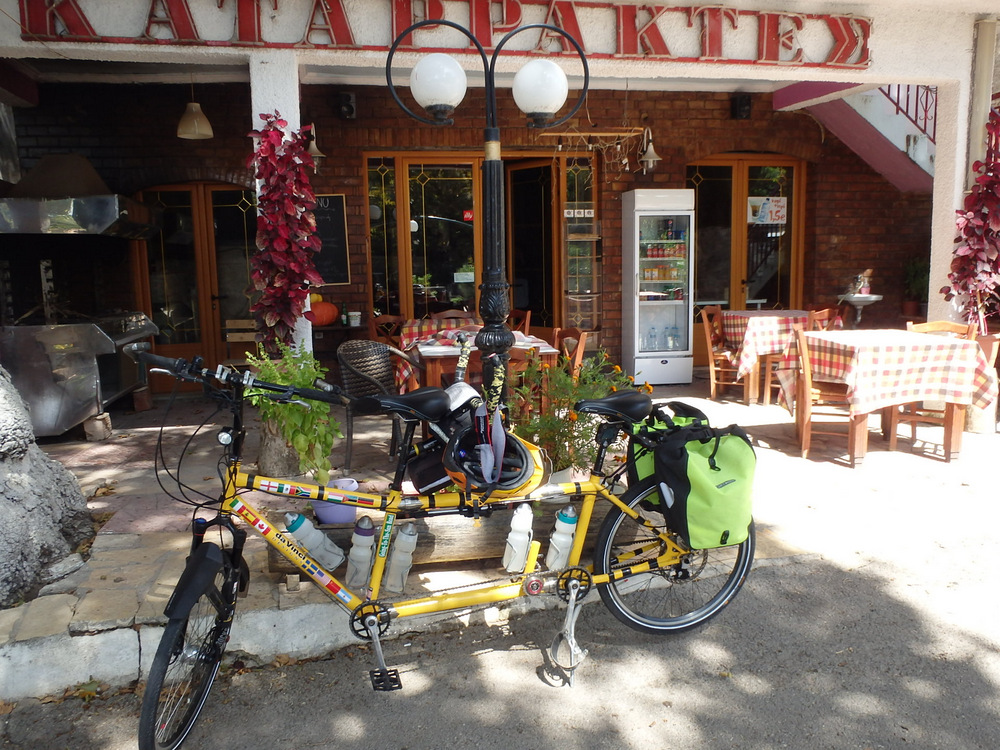 Dennis and Terry Struck and the Bee are visiting a mountain restaurant for lunch (Kalavrita Mountains, Greece; 26 Sept 2018).