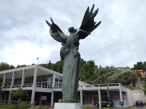 Winged Victory! Nike is Athena with her game face on, standing there in Olympia, Home of the games.