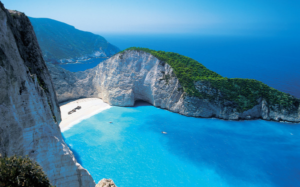 Zakynthos Island's well known Shipwreck Beach.