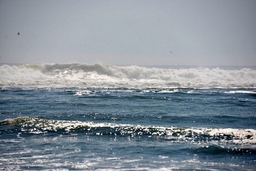 Huanchaco Beach Wave Breaks.