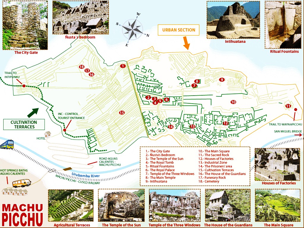 Machu Picchu Map from paradiseintheworld.com.