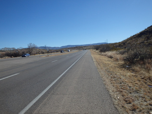 Heading east on US-70 on a gentle climb.