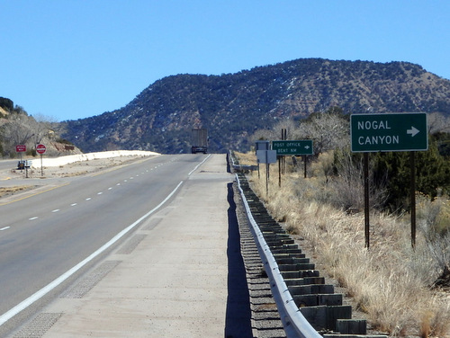  The turn-off for Nogal Canyon and the town of Bent.