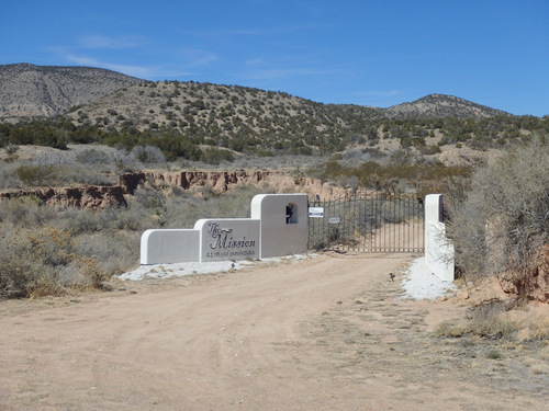 The signs for The Mission at Round Mountain.