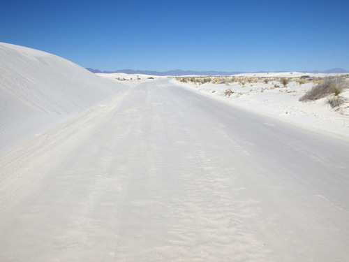 White Sands, NM: Cycling on the sand.