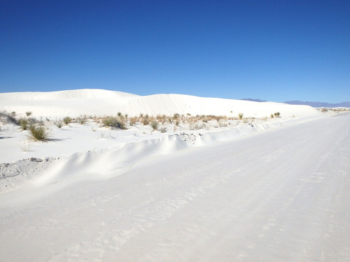 White Sands, NM: Cycling on the sand.