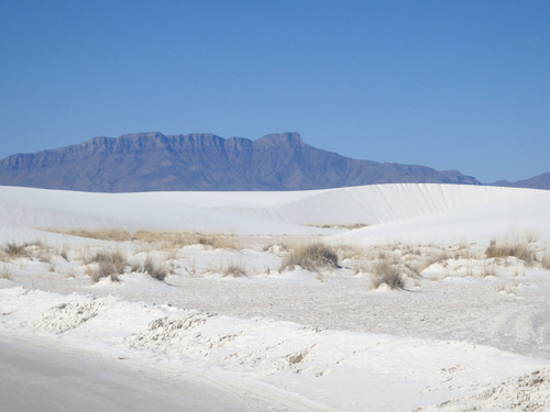 White Sands, NM: Cycling out on the sand.