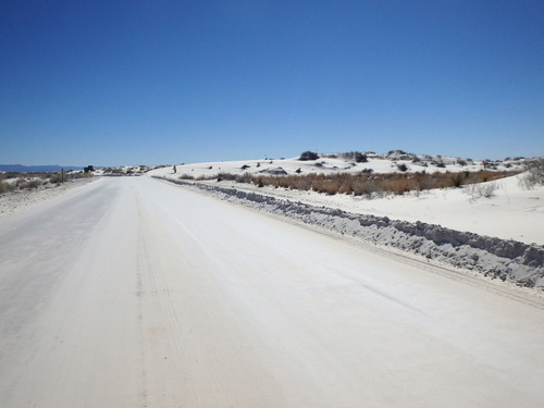 White Sands, NM: Cycling out on the sand.