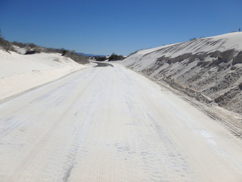 A bit of sand on the road.