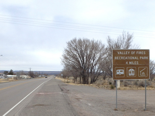 The Valley of Fires was straight ahead, due west.